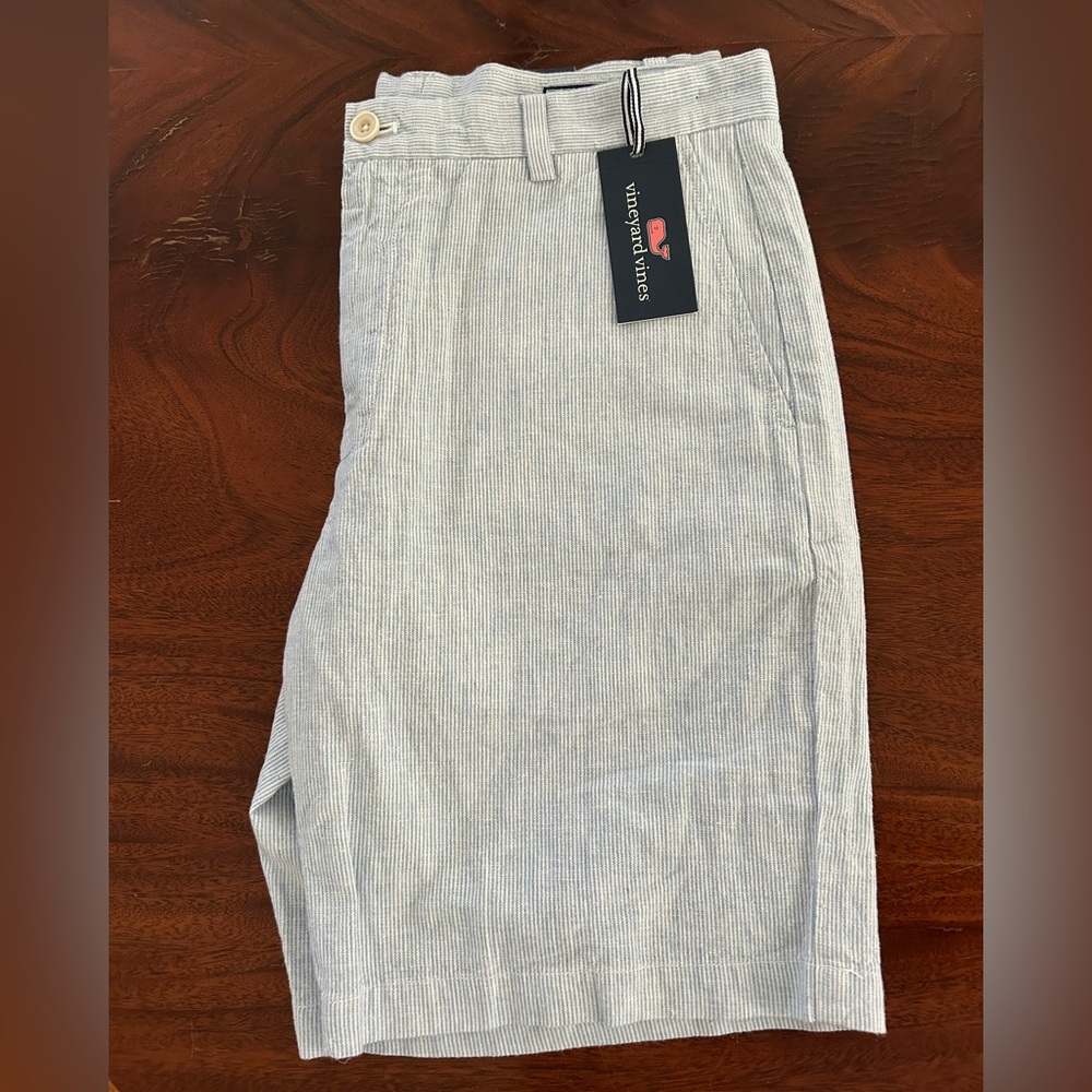 Vineyard Vines Blue Seersucker Striped Shorts